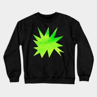 Neon Green and Yellow Zine Style Halftone  Burst Design Crewneck Sweatshirt